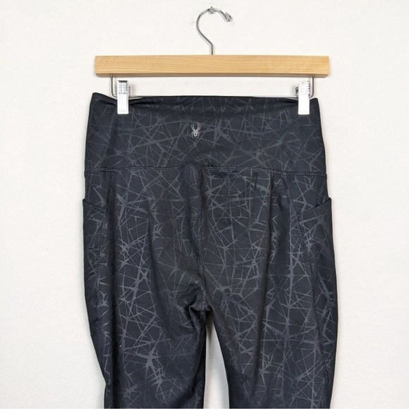 New-spyder Active Performance High Rise Legging SidePockets, Spyder Web Print LG - Picture 9 of 16